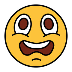 Filled color outline style emoji shock.