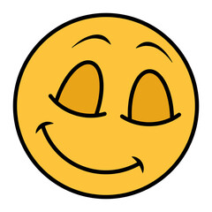 Filled color outline style emoji smile.