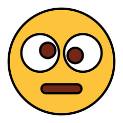 Filled color outline style emoji rolling eyes.