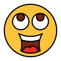 Filled color outline style emoji surprise.