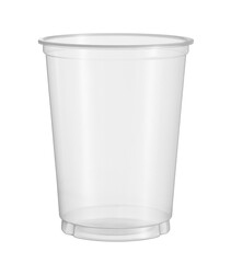Plastic cup disposable glass (with clipping path) isolated on white background