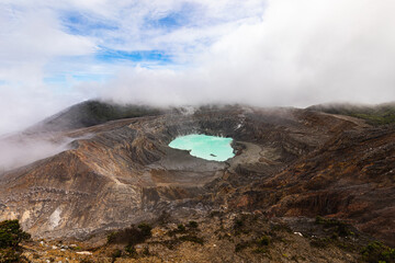 Heart shaped crater of Volcan Poas National Park, Costa Rica