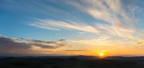 Beautiful sunrise over a landscape