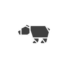 Origami bear vector icon