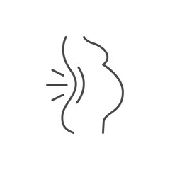 Pregnant woman backache line icon