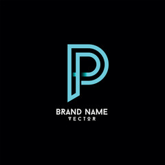 Fototapeta premium P Letter Typography Logo Design Vector