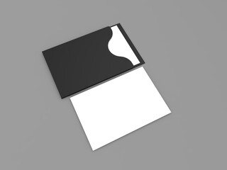 Business cards on a gray background. 3d render illustration.