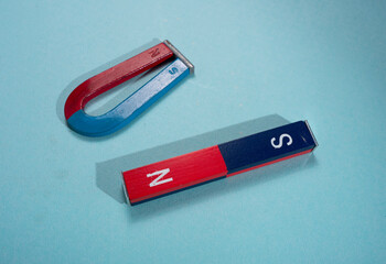 Close up of steel magnet