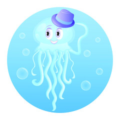 jellyfish boy and girl underwater with bubbles