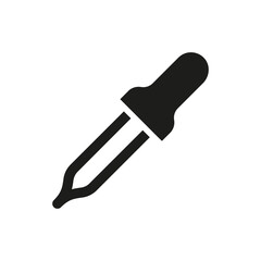 Medical dropper icon. Research lab test equipment concept. Usage for health care apps design.