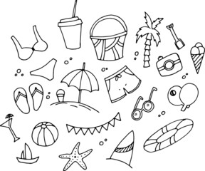 set of summer accessories