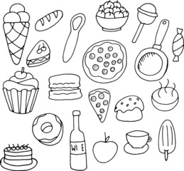 food and drink icons set