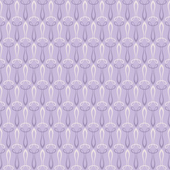 Trendy background pattern with simple decorative ornament on purple backdrop, wallpaper. Seamless pattern, texture. Vector art