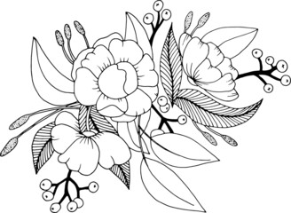 hand drawn sketch of flower