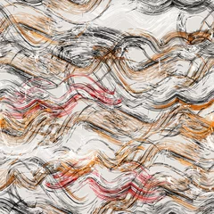 Gordijnen seamless pattern background, with waves, stripes, paint strokes and splashes © Kirsten Hinte
