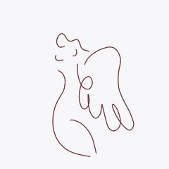 angel line illustration shape design logo
