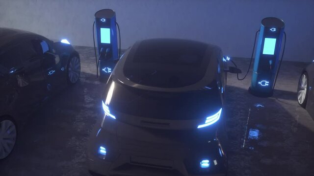 Charge station for electric cars. Electric car charger
