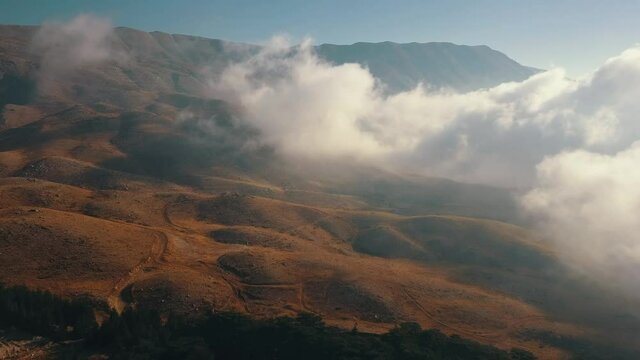 Lebanon Aerial View Landscape Clouds  Desert 4K