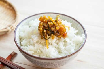 ご飯に乗せたなめみそ