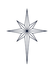 Bethlehem north star line icon. Clipart image isolated on white background