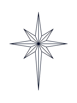 Bethlehem north star line icon. Clipart image isolated on white background
