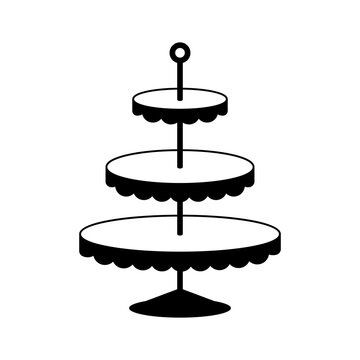 Empty cupcake stand silhouette icon . Clipart image isolated on white background