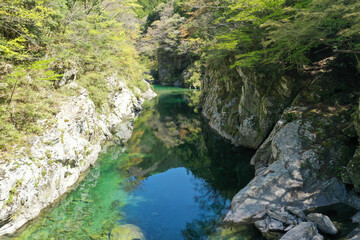 愛媛県久万高原町　面河川の風景