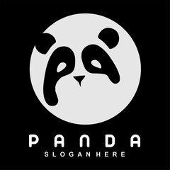 Obraz premium panda head logo design vector