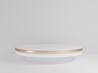 Scene with podium for mock up presentation in minimalism style with copy space, 3d render abstract background