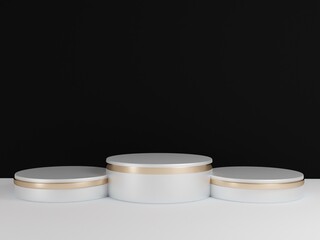 Scene with podium for mock up presentation in minimalism style with copy space, 3d render abstract background