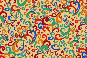 Fototapeta premium Paisley seamless pattern in ethnic style. Abstract vintage pattern with decorative elements, vector pattern in Oriental style..