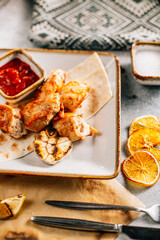 Cooked meat on a plate