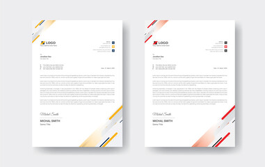 Modern Professional corporate business style letterhead. Abstract Creative Letterhead Design 