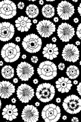 Floral seamless background pattern. Ethnic vector illustration. fantasy flowers and leaves. Oriental style