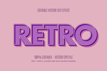 Editable Retro text effect. Easy to change or edit. Vector Illustration