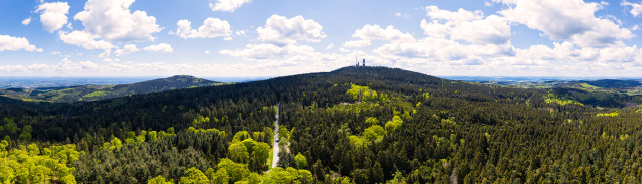 the taunus and grosser feldberg mountain panorama near frankfurt germany in spring
