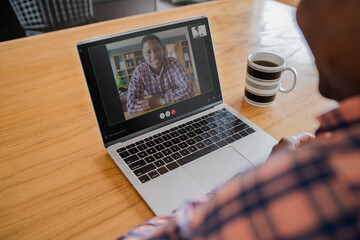 Man on a video call from work.