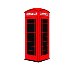 vector seamless classic red telephone box illustration