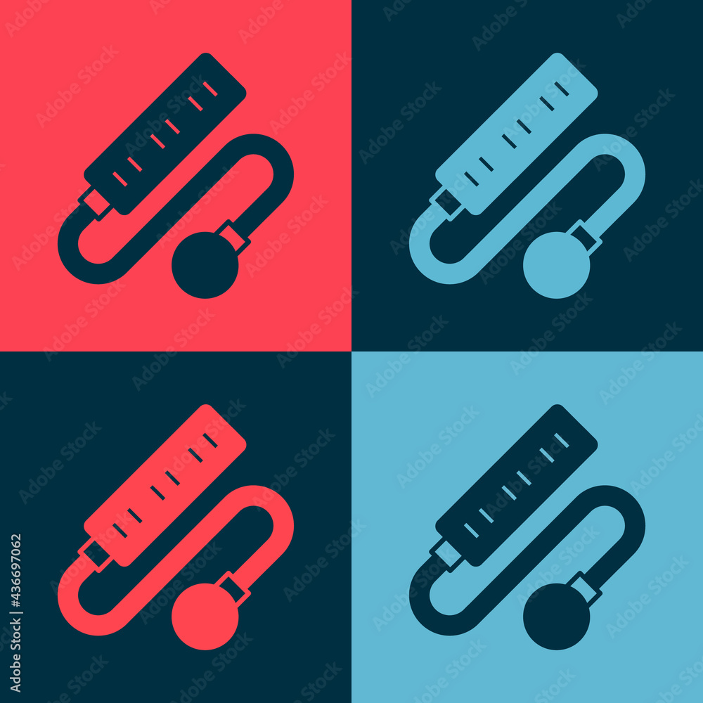 Poster pop art electric extension cord icon isolated on color background. power plug socket. vector