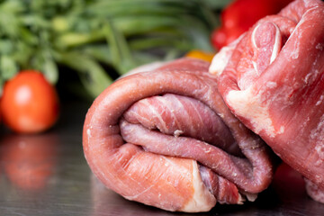 Matambre de carne de vaca listo para consumir. Concepto comida tradicional 