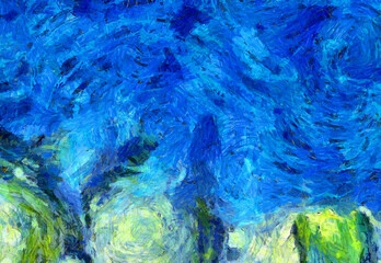 Abstract oil painting background Impressionist style illustrated to create designs.