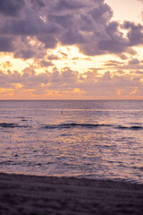 Purple sunrise over the ocean