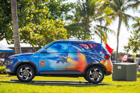 Hyundai wrapped with graphics Miami Beach Air and Sea Show Memorial Day Weekend event