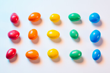 Multi-colored candy in multi-colored light