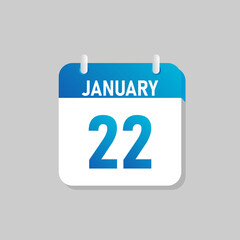 White daily calendar Icon January in a Flat Design style. Easy to edit Isolated vector Illustration.