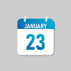 White daily calendar Icon January in a Flat Design style. Easy to edit Isolated vector Illustration.