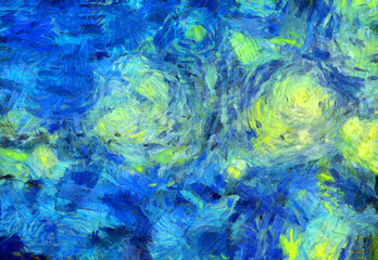 Abstract oil painting background Impressionist style illustrated to create designs.