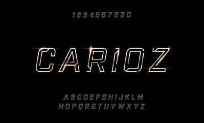 Sport Modern Alphabet Gold Font. Typography 3D urban style silver and golden fonts for technology, digital, movie logo design. vector illustration