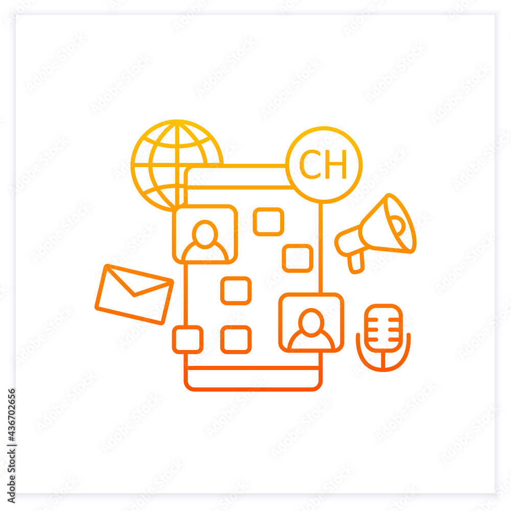 Aufkleber drop in audio chat app gradient icon. communication application with friends. voice communicate conc