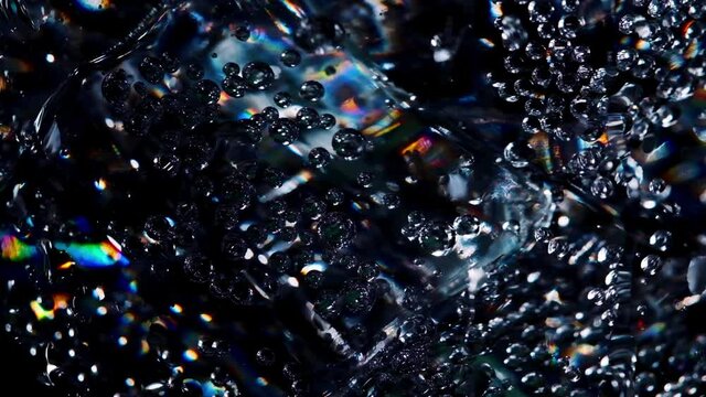 Water pouring, soda pouring, bubbles, ice and soda, drinks , water falling in glass, soda in glass, zoom in videos, clear glass bubbles.